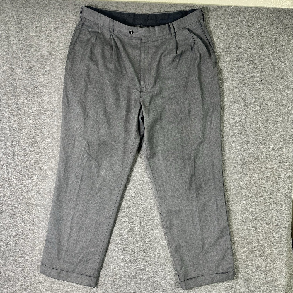 Croft & Barrow Men's Dress Pants‎ Size 38x30 Pleated Gray Casual Cuffed Leg
